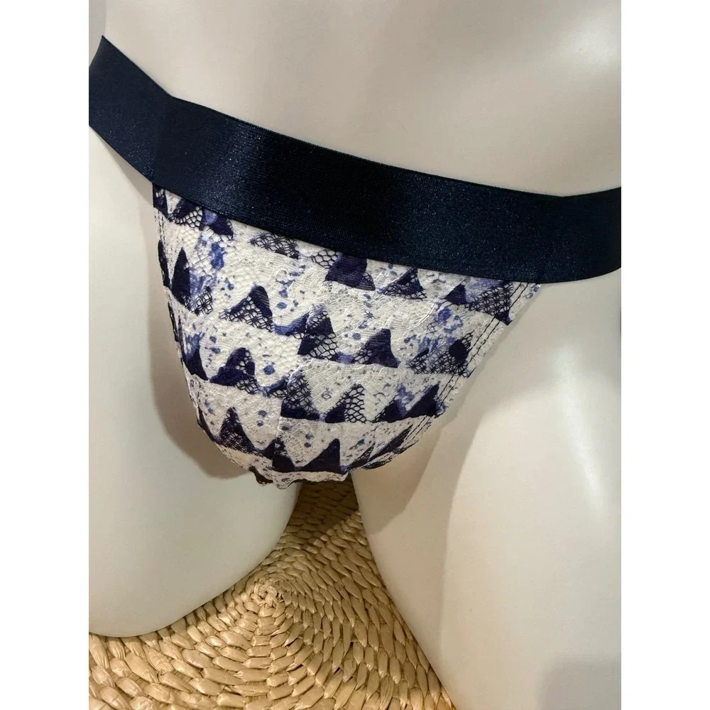 Cosabella Luxury Italian Lace Jock Strap Mini Jazzy Blue Size‎ S